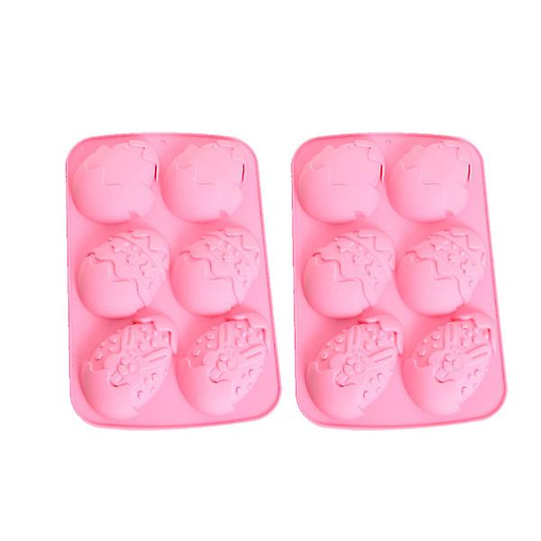 2pcs Easter Egg Shaped Cake Mold Silicone Mold Fondant Cake Chocolate Mould Creative Baking Tool For Home Bakery (pink)Pink26*16.8CM