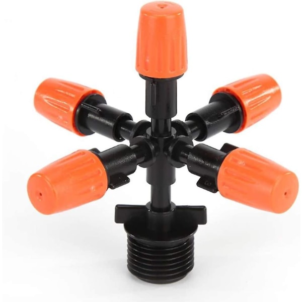 Pieces Garden Sprayer 5 Head Automatic Greenhouse Watering Water Flow Adapter, Multi-directional Atomizing Nozzle With 1/2 Inch Female Thread Connecto