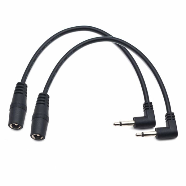 Strømkonverterkabeladapterplugg for elektrisk harmonisk elektrisk gitar effekpedal 5,5 mm 2,1/2,5 mm til 3,5 mm (2 i én pakke)
