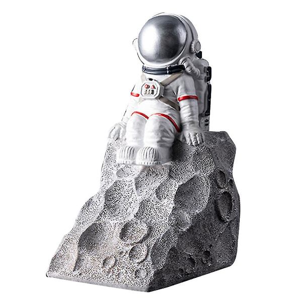 Bokstöd i Resin Astronaut för Skrivbord, Studiedekoration (Silver)