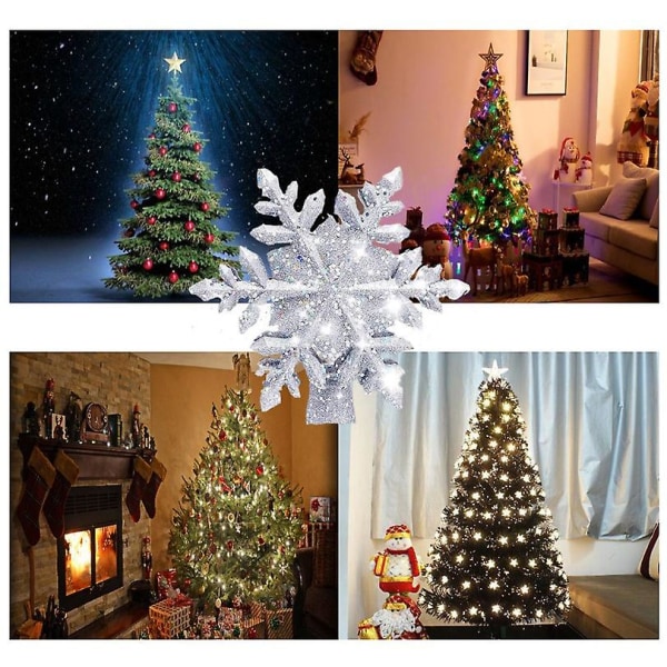 Tähti-joulukuusi, 3D-Lumihiutale-LEd-projektorilamppu, joulukuusen silta, sisätilojen joulukuusenkoristelu