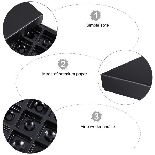 Chokoladeindpakningsboks Slikemballageboks Deluxe Party Chokoladebeholder Sort 22,5X22,5X3,5CM Black 22.5X22.5X3.5CM