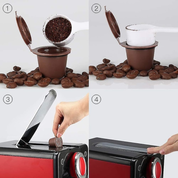 3 stk påfyllbar gjenbrukbar espressokapsel kompatibel med kaffemaskin Gjenbrukbar kapselpåfylling tom kapsel
