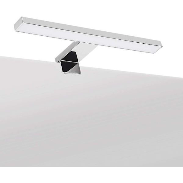 LED-spegellampa 30, IP44 Vattentät Badrumslampa med Klämma, Neutralvit 6000K, Ingen Flimmer, Rostfritt Stål Anti-Dimma Spegellampa, 300mm