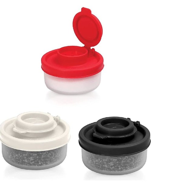 Krydderbøsser i plast for salt og pepper, klar krydderboks for kjøkken, camping, grilling, grilling