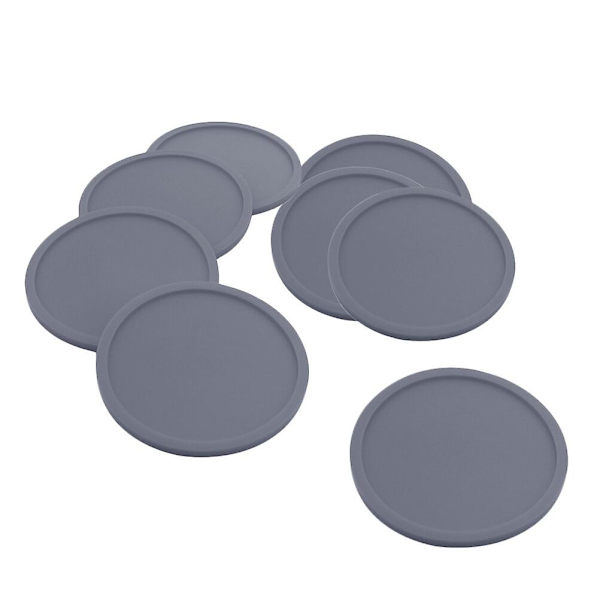 8 kpl Silikoninen Juomalasinaluset Paksu Kupin Muki Lasin Pullon Alusmatot Liukumattomat Pöydän Kupin Matto Turvallinen Alusta (sininen) Tummanharmaa Dark Grey