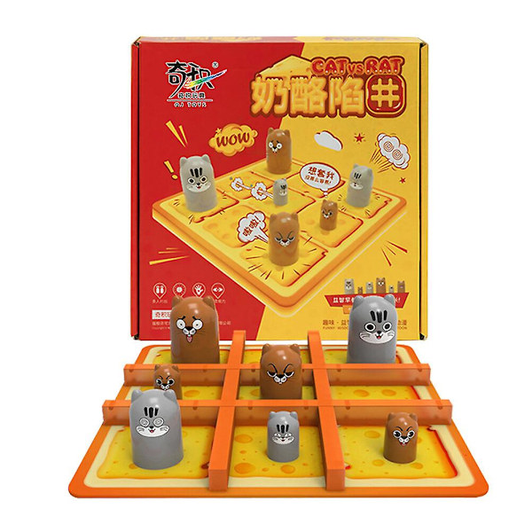 1 Sæt Børnestakkbare Kopper Tic-tac-toe Brætspil Sjovt Puslespil Legetøj (gul)Gul23X23CM Yellow 23X23CM