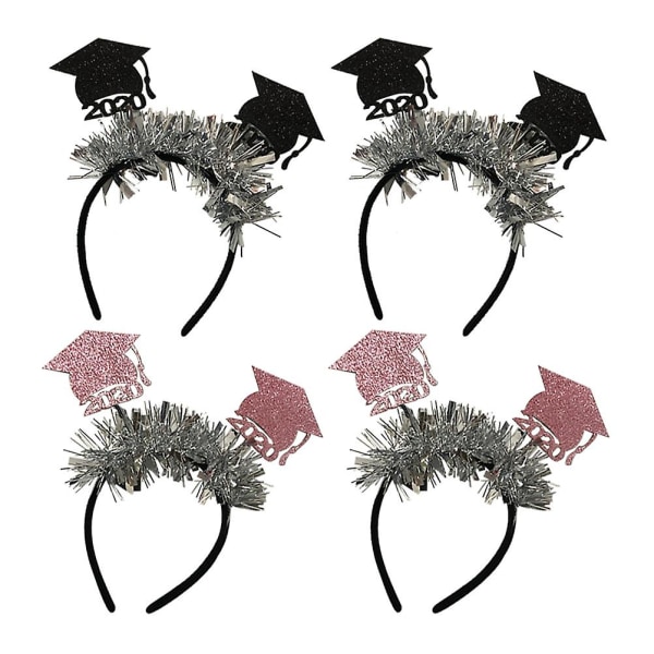 4 stk Mini Doktorhatt Design Hår Ikke-vevd Stoff Hodebånd Glitter Doktor Hodeplagg  Graduation 4pcs