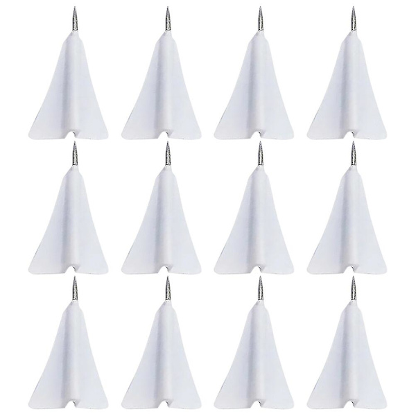 12 st Ersättningsbara Push Pins Multifunktionella Tumspikar Delikat Tumspikar Karttillbehör Vit White