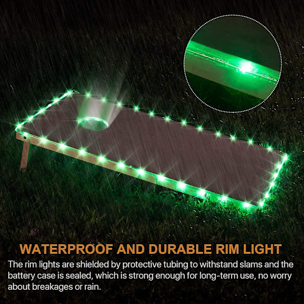 1 kpl Led-valaisin Cornhole-pelille, Kaukosäätimellä ohjattava Cornhole-pelialueen ja renkaan Led-valo, 16 väriä vaihdettavissa, Loistava lisä Bean Bag Toss -peliin