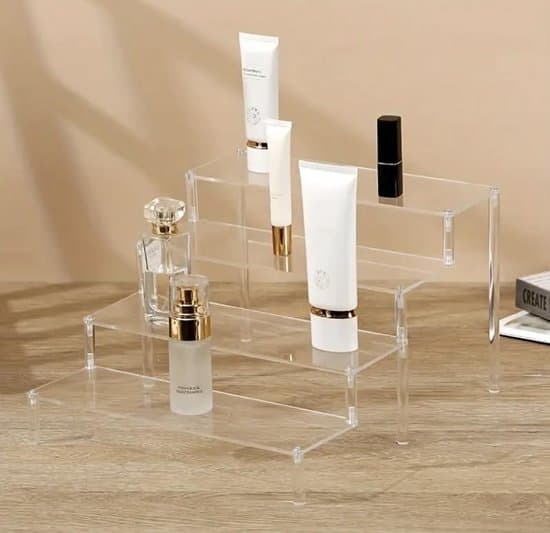 4-lags akryl display stander 15,5 tommer klar parfume organizer hylde til makeup, hudpleje, cupcakes, samleobjekter display