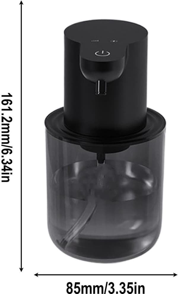 Automatisk sæbedispenser 400 ml med justerbare 4 dispenseringsmåder, berøringsfri elektrisk håndsæbedispenser til badeværelse og køkken, sort