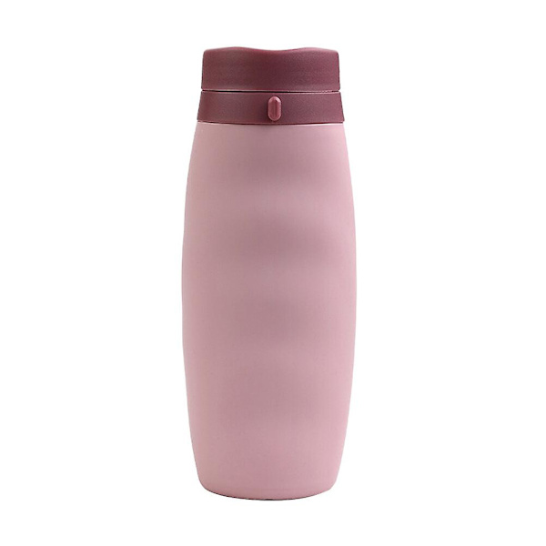 600 ml Bärbar Vikbar Vattenflaska Silikon Dricksmugg Sportflaska Utomhus Kanne Vikbar Pink 20*7CM