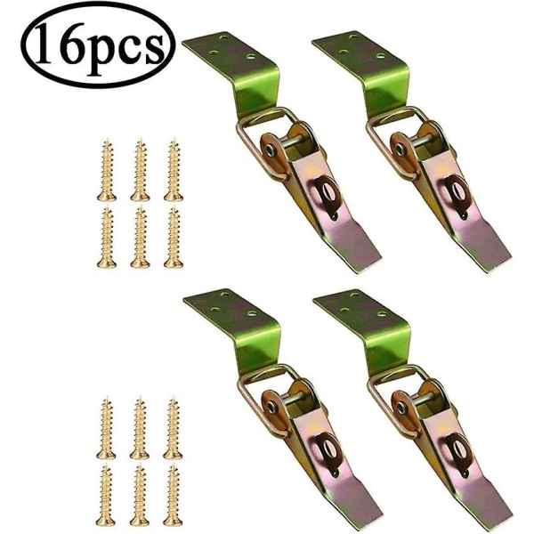 4 stycken spakspännen fjäderlås vridlås små spännlås trycklås spaklås lås för låda rostfritt stål spänne för låda väska