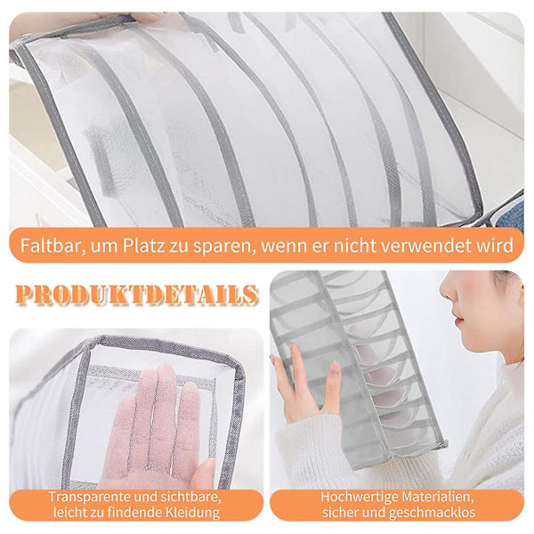 5 st Lådorganiserare Vikbar Mesh Förvaringslåda För Scarves Jeans Vikbar Underklädesförvaringslåda För Dra