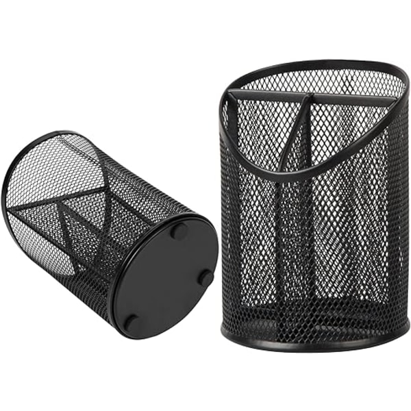 2 Pakkaus Kynäpidike Kynäjärjestäjä Työpöydälle Verkkomainen Pyöreä Kynäpidike Työpöydän Järjestäjä 3 Lokeroa Kynäjärjestäjä Työpöydän Järjestäjä