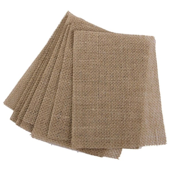 10 stk. Køkken Spisebord Burlap Coasters Bordmåtter (brun)