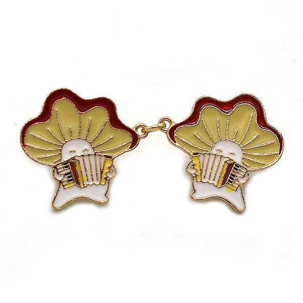 Tegneserie Svampe Klip Til Trøje Sjal Emblembroche Nål Metal Svampe Krage Klip 1.4X2.5X6.5CM 1.4X2.5X6.5CM
