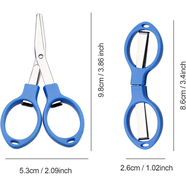 6 stycken rostfria saxar, vikbara saxar i glasform, mini-saxar för hem och resor (5 färger)