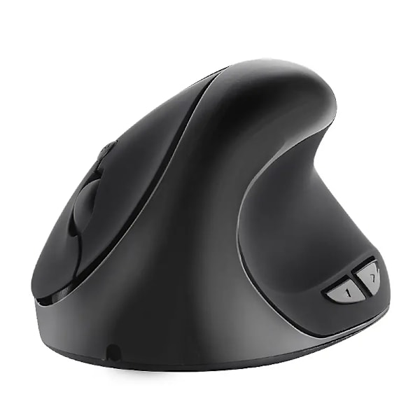 Trådløs Mus, Oppladbar 2.4G USB Vertikal Ergonomisk Mus med 6 Knapper 3 Justerbare DPI 800/1200/1600 Nivåer for Datamaskin, L
