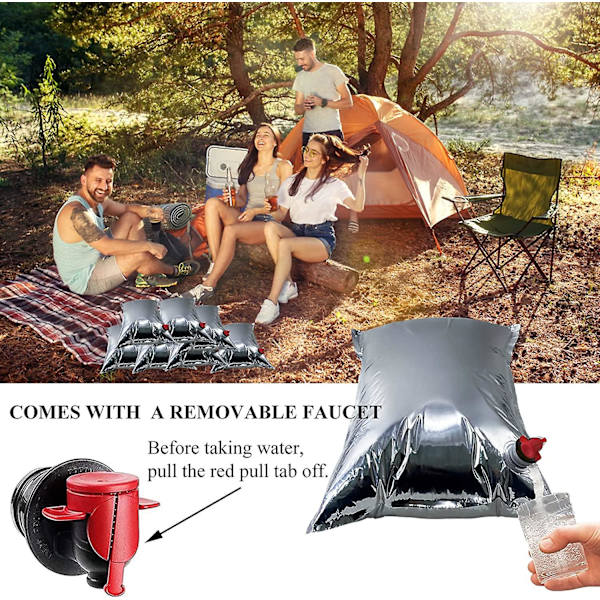 12 x 10L Vattenpåse, Vikbar Vattenflaska Med Kran, Aluminiumbelagd Bib Nödhållningsväska Steril Vattenbehållare För Vandring Camping Drickande H