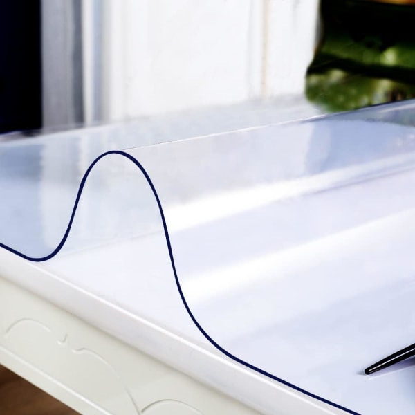 50*100 cm klar plast spisebordsbeskytter dug Skrivebordsmåtte Bordpladebetræk Vandtæt PVC rektangulære træmøbler