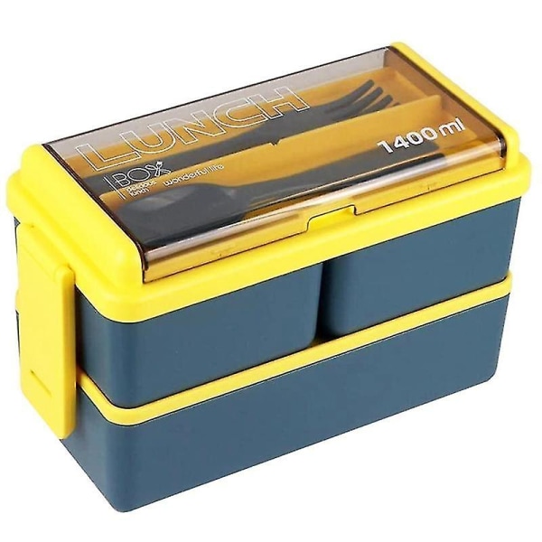 Bento Box Kit, 47,35 oz Bento Box Vuxen Lunch Box, 3 fack Bento Lunch Box, Meal Prep Contai