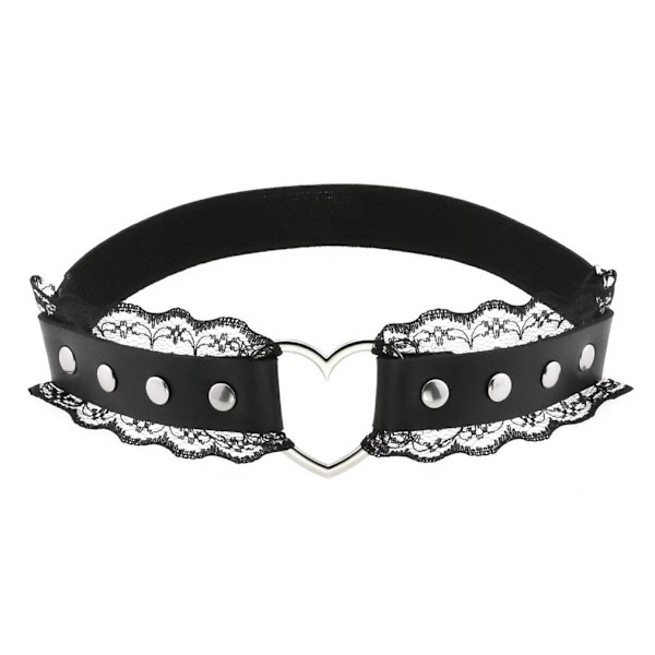 2-rads Justerbar Elastisk Läderbenssele Strumpeband Punk Gothic Lårring Strumpeband