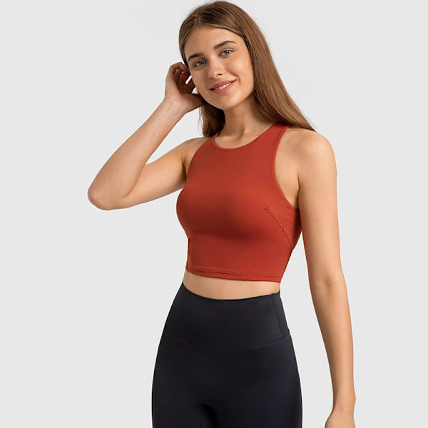 2 stk. Trænings-Crop Tops til Kvinder - Afkortede Racerback Halter Neck Bluser Ærmeløse Yoga Tops Pakke