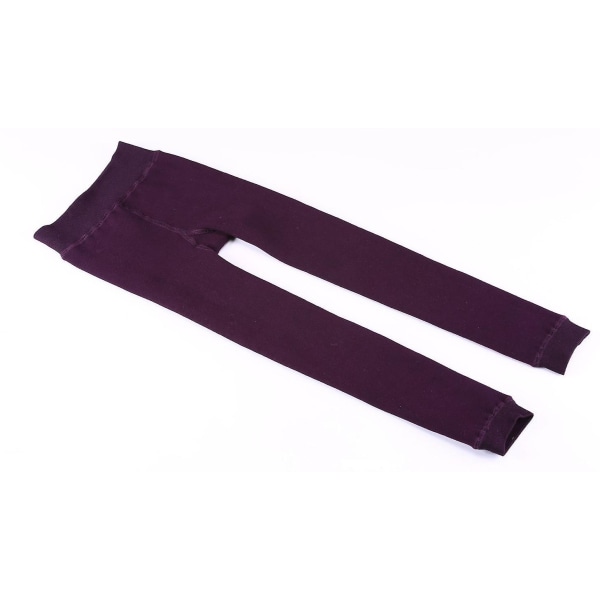 Vintervarme Leggings til Piger - Bomuld, Lange, Ensfarvet Lilla Purple