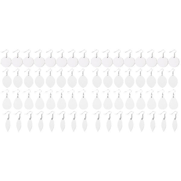 160 Set Oavslutade Örhängen Dubbelsidig Sublimering Hänge Värmeöverföring Smycken 64 Set 0,3X2,9X 64 Sets 0.3X2.9X4.3cm