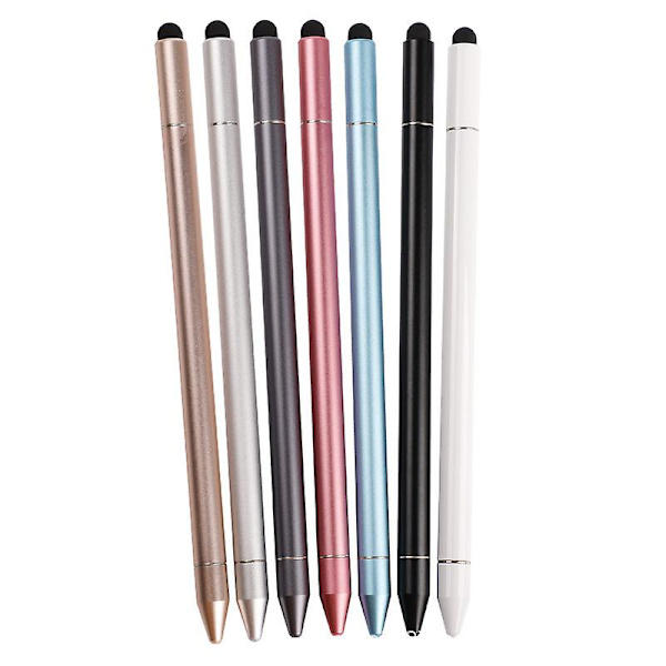 (2 st) - Magnetisk Pennlock Mesh Head Disc Dubbel Kapacitiv Stylus Vattenbaserad Signatur Tre-i-ett Pekskärm Handskrift Kapacitiv Penna