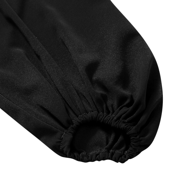 Kvinner Skjorter Lang Lantern Erme V-hals Design Sense Niche Høy kvalitet Løse Topper XL Svart Black XL
