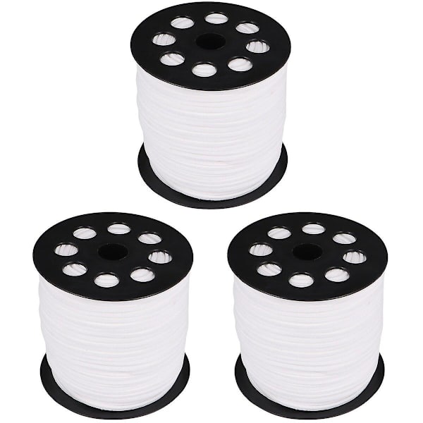 3 Ruller 2,6 mm Kunstig Lær Snøre DIY Strikking Smykker Tilbehør Kunstig Semsket Perletråd For DIY 3 Rolls 9X9X8.5CM