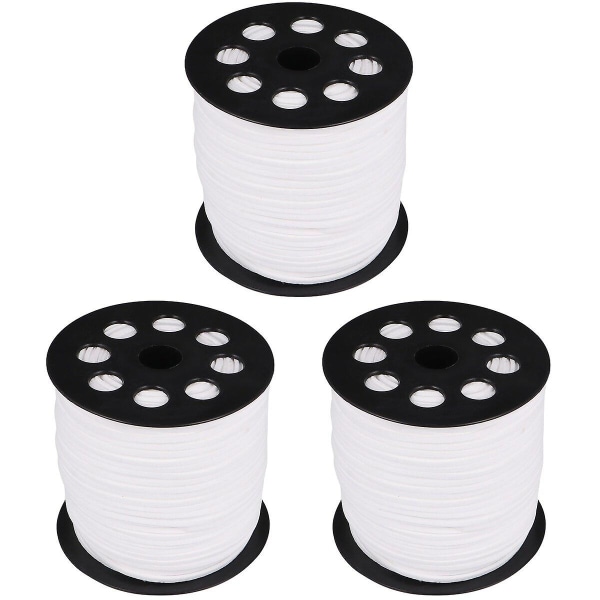 3 Ruller 2,6 mm Kunstlæder Snore DIY Strik Smykker Tilbehør Kunstlæder Suede Perletråd Til DIY 3 Rolls 9X9X8.5CM