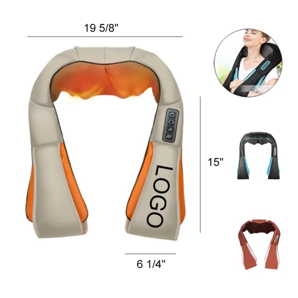 Ryg- og nakkemassageapparat med varme, elektrisk dybt væv 3D æltemassagepude til skulder, ben, fod og krop, afslapningsgaver til mænd Kvinder Mor Far