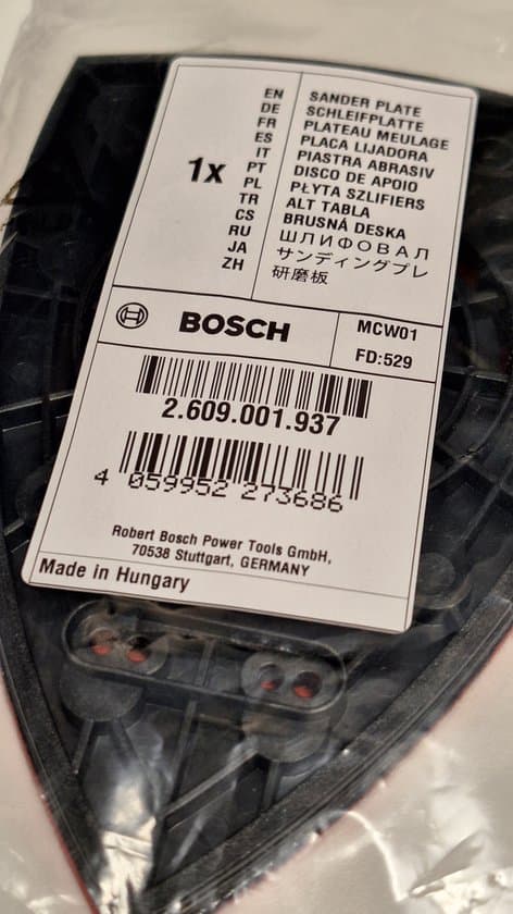 Bosch 2609001937 Delta Slibeplade Bundplade med Burrelås til PSM 80 A, PSM 100 A, PRIO, EasySander 12