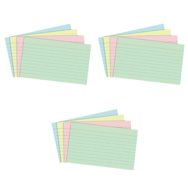 540 stk. Registreringskort Linjerede på Begge Sider Linjerede Skrivepapirer (Farverige) 540 stk 540 pcs
