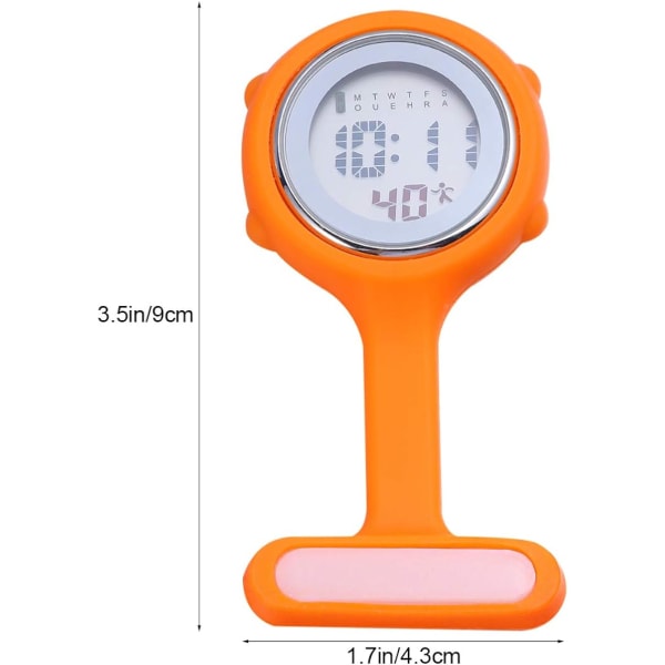 Digital Nurse Watch: Silikonfodral Case Watch Watch Brosch Hanging Nurse Lapel Watch Multifunktionell digital watch