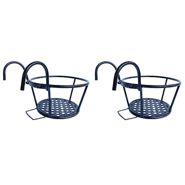 3 kpl Irrotettavaa Kukkaruukku-telinettä Rautaista Riippuvaa Aitaa Varten Kukkakoristeiden Telineenä 2 pcs 27x12x17cm