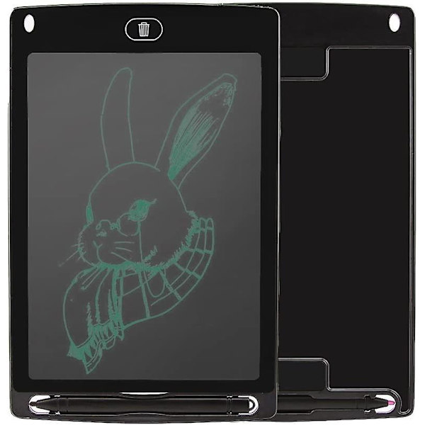 Svart LCD Skrivetavle, 8,5-tommers Digital Tegneplate Papirløs Notatbrett Bærbar Slitesterk Doodle Whiteboard For Barn Og Voksne