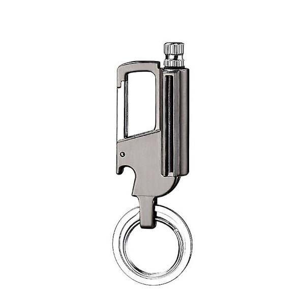 Udendørs Overlevelses Ildstarter, Multiværktøj Nøglering, Nødoverlevelsesudstyr Med Flint Metal Tændstik Ildstarter Petroleum Genopfyldelig Lighter, Flaskeåbner