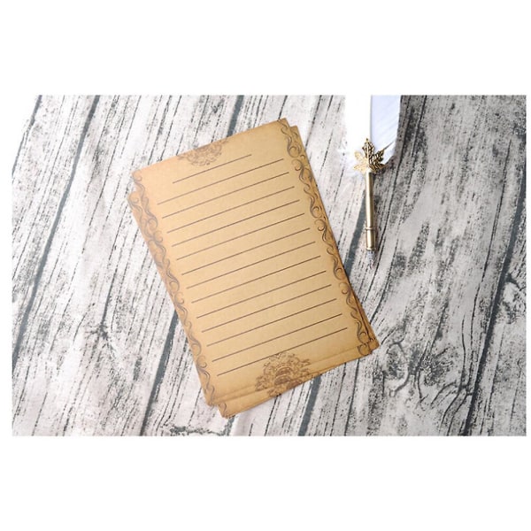 56 st Kraftpapper Retro Skrivpapper Vintage Brevpapper Kontorsmaterial Set (7 Färger)