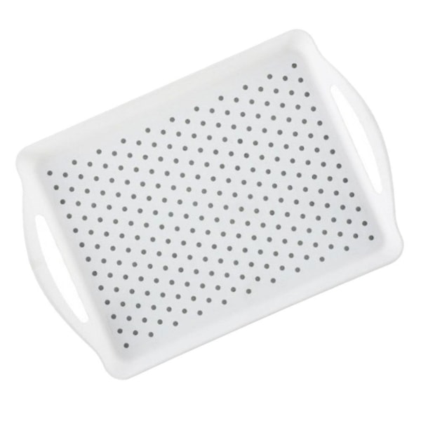 1 stk Rektangulær Serveringsbrett Polka Dot Mønster Fruktskål Anti-Skli Matplate Hvit 43x29cm White 43x29cm