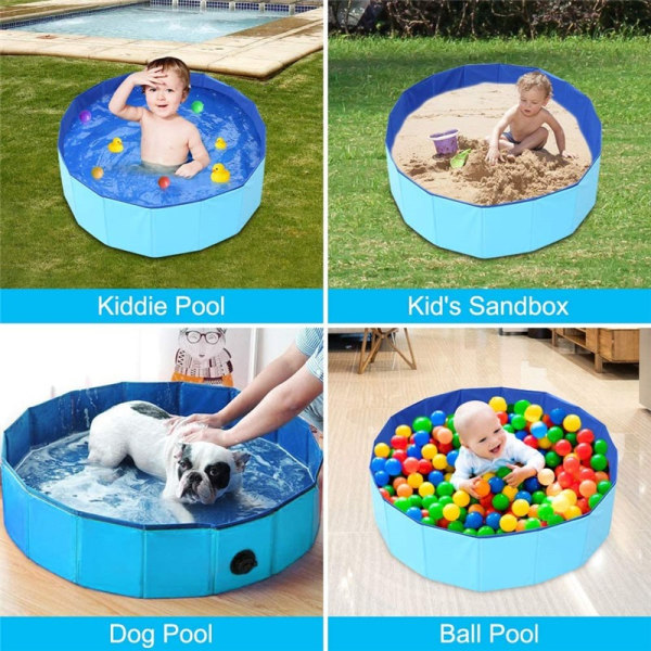 Kokoontaittuva koiran lemmikkikylpyallas Kokoontaitettava koiran lemmikkiallas uima-allas lastenallas koirille kissoille ja lapsille (48 tuumaa, leveä x 11,8 tuumaa, sininen)