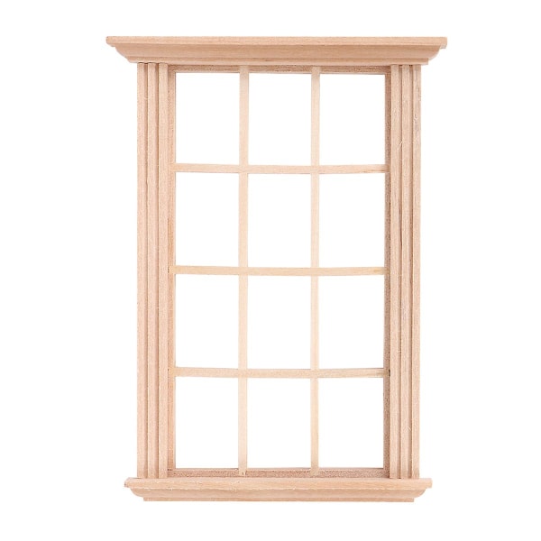 Mini Träfönster Miniatyr Träfönster Träprydnad Möbel Modell Litet hängande fönster11,5*8,3*2cm 11.5*8.3*2cm