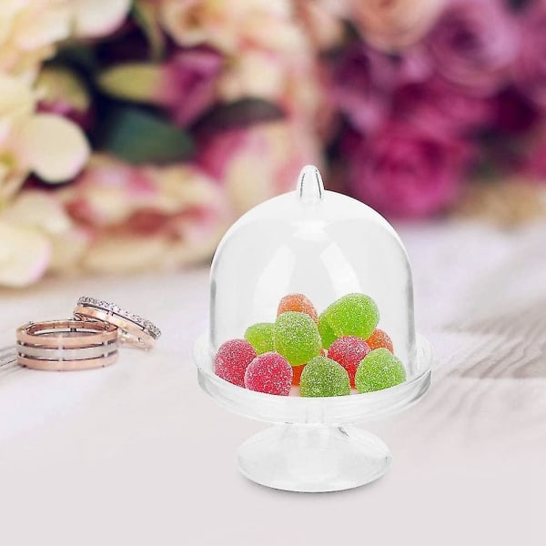 12 st Godisaskar med Lock, Basstrukturdesign, Transparent Bricka, Formmodellering, Fyllbar Liten Smyckeskrin Ornament Transparent Transparent