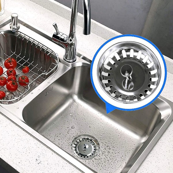 Diskbänksfilter, Rostfritt Stål Propp, Rostfritt Stål Sänka Propp, Sopuppsamling, Köksbänk
