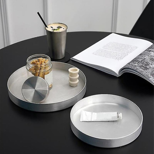 Nordic Aluminium Rund Kaffebakke Snack Smykker Display Bakke(r)