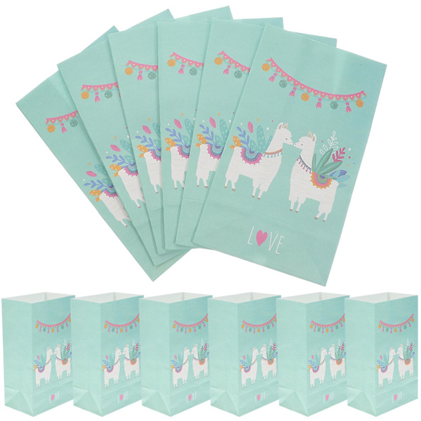 12 kpl Juhlapaperipusseja Makeispaperipusseja Piirrettyjä Paperipusseja Lahjapusseja Kraft-paperipusseja 12 kpl 12pcs